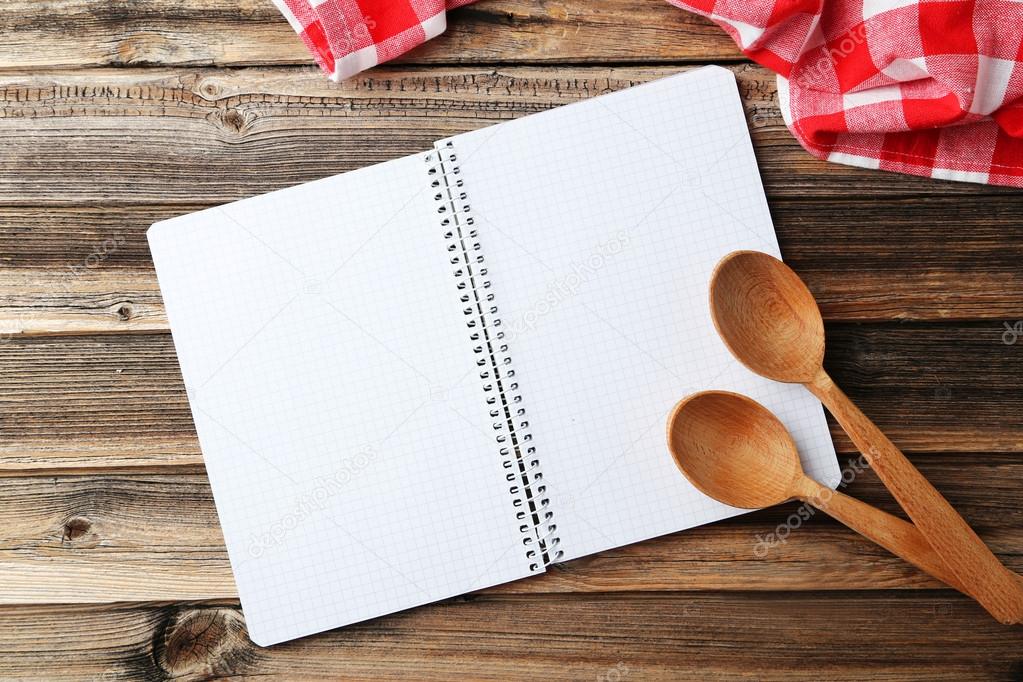 Recipe book with  spoons