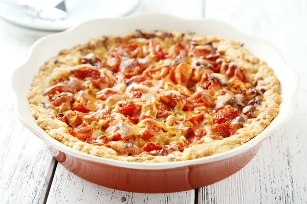 Frische Tomatenkuchen — Stockfoto