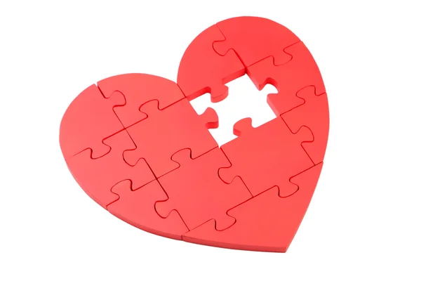 Red puzzle heart — Stock Photo, Image