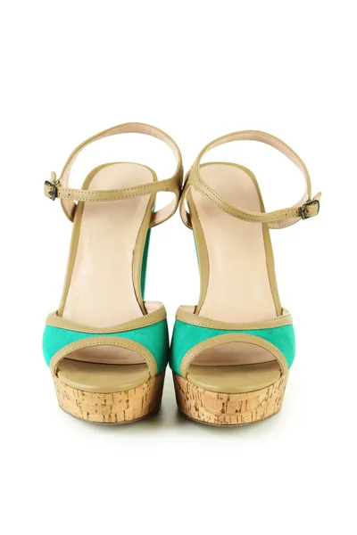 Groen vrouw schoenen — Stockfoto