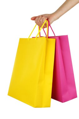 El ele alışveriş torbaları.