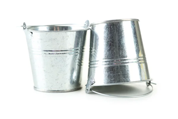 Empty metal buckets — Stock Photo, Image