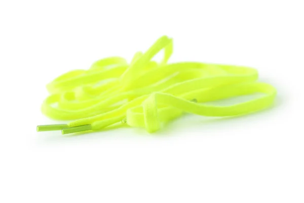 Green shoelaces  close up — Stock Photo, Image