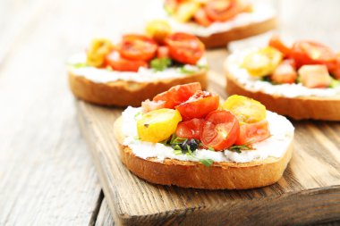 lezzetli taze bruschetta domates ile