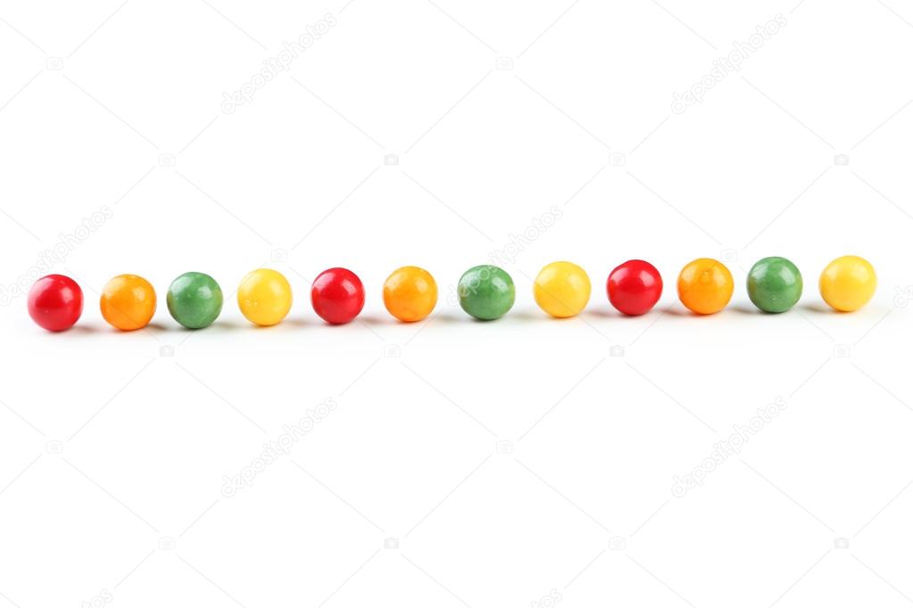 Colorful chewing gums