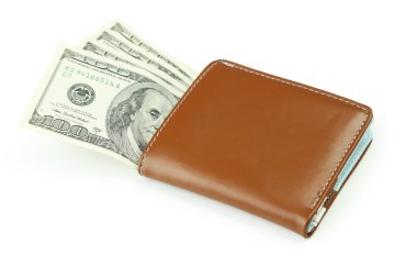 Dolar banknotlar ile cüzdan