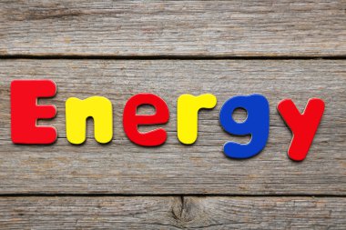 enerji kelime renkli mıknatıslar yapılmış
