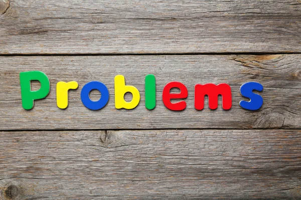 Sorunları kelime renkli mıknatıslar yapılmış — Stok fotoğraf