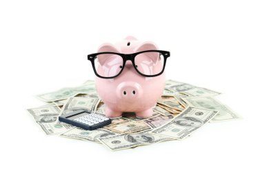 pembe kumbara dolar gözlüklerle