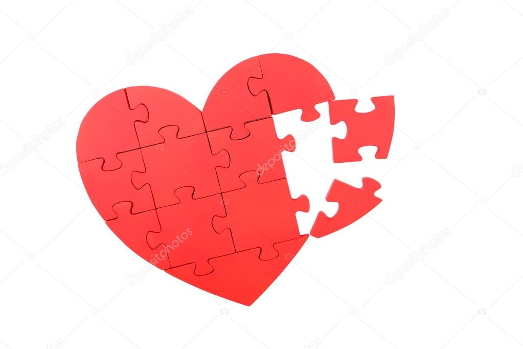 Red puzzle heart