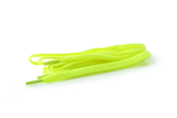 Green shoelaces isolated — Stok fotoğraf