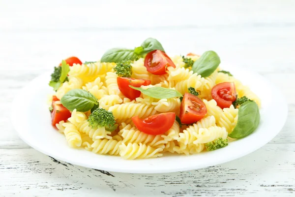 Delicious pasta on plate — Stock Photo, Image