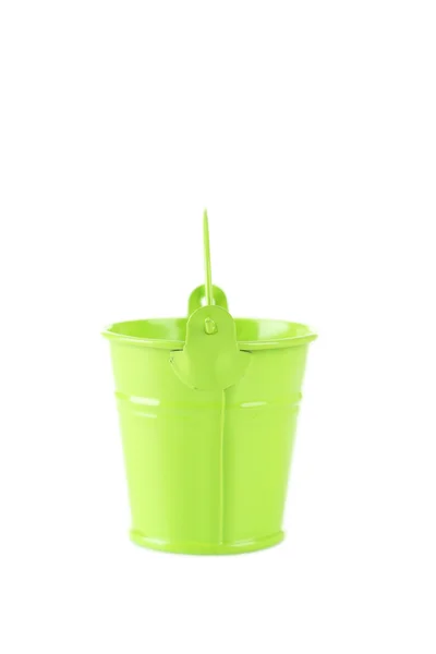Green bucket on white — Stock Photo, Image