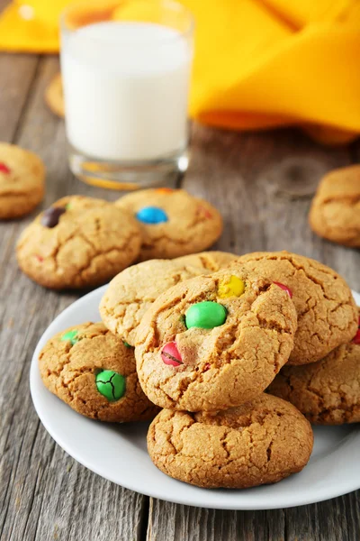 Cookies with colorful candies — Stock Photo, Image