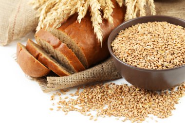 Buğday ve buğday tanelerinin kase