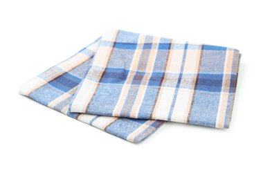 Beyaz arka plan üzerinde katlanmış peçete