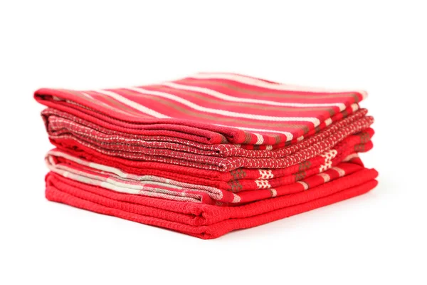Gevouwen rode servetten — Stockfoto