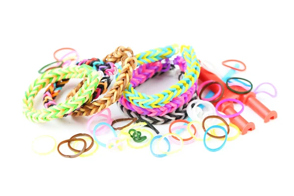 Bunte Gummiband-Armbänder — Stockfoto