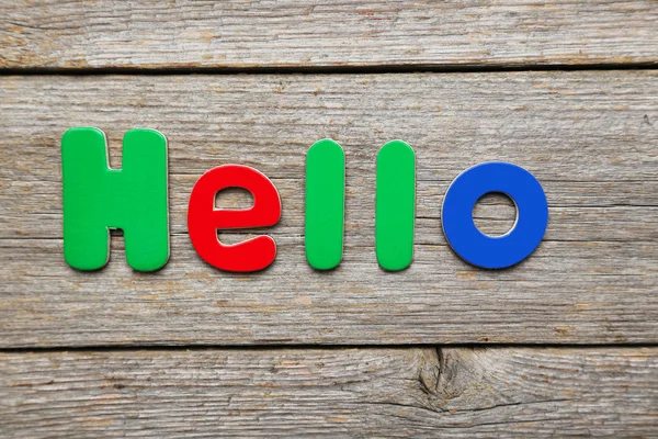 Hello word made of colorful magnets — Stock Photo, Image