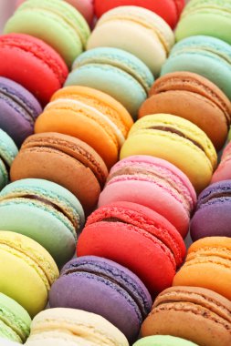 renkli Fransızca macaroons