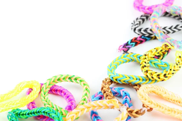 Colorful rubber band bracelets — Stock Photo, Image