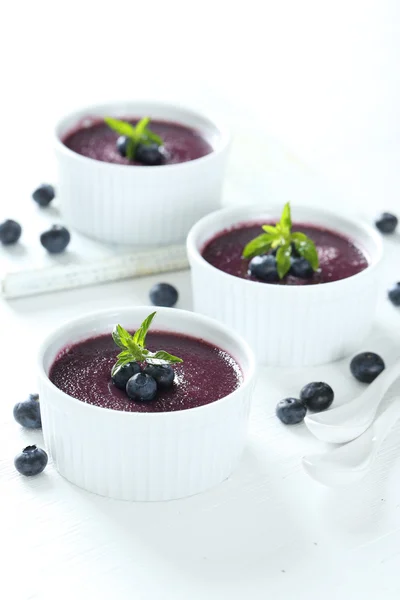 Delicious blueberry mousse — Stock Photo, Image