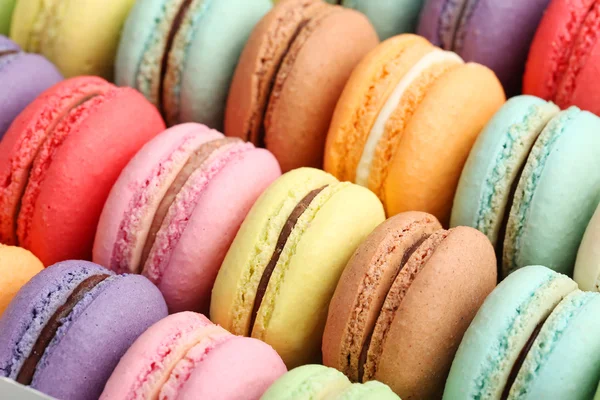 French colorful macarons background — Stock Photo, Image