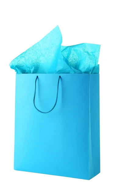 Blue shopping bag — Stock Photo, Image