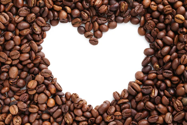 Roasted coffee beans heart — Stock Photo, Image