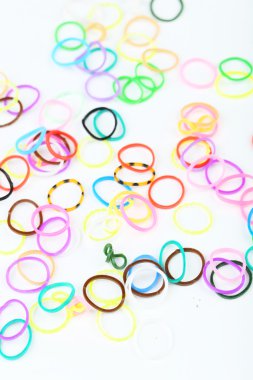 rubbers on white background