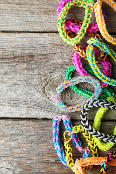 Colorful rubber band bracelets — Stock Photo, Image