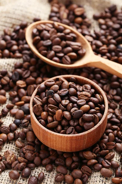 Coffee beans in  spoon and bowl Stock Image