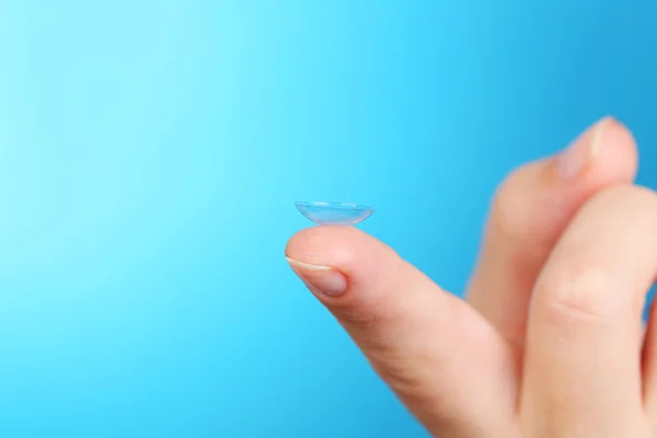 Contact Lens on finger — Stock Photo, Image