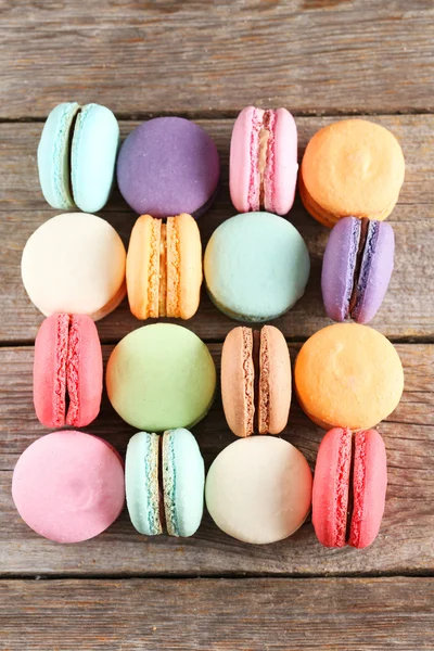 Franska färgglada och läckra macarons — Stockfoto