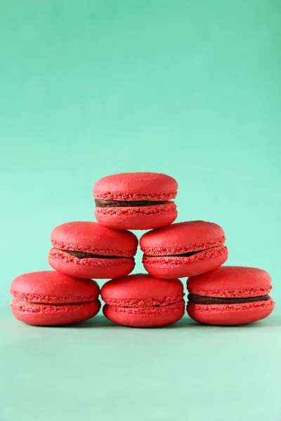 macarons on green background