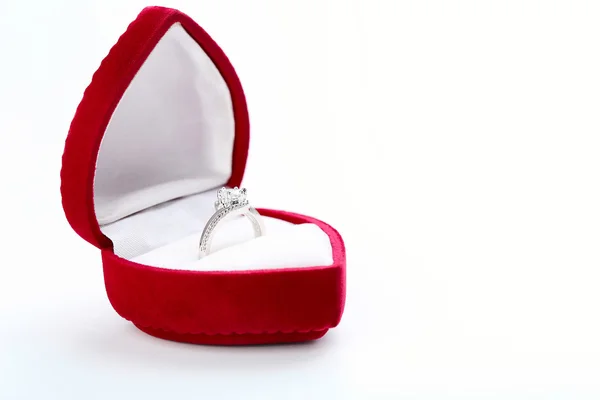 Diamond ring in box — Stock Photo, Image