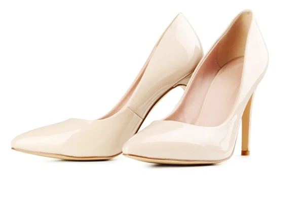 Beige women's high-heeled shoes — Stock Photo, Image