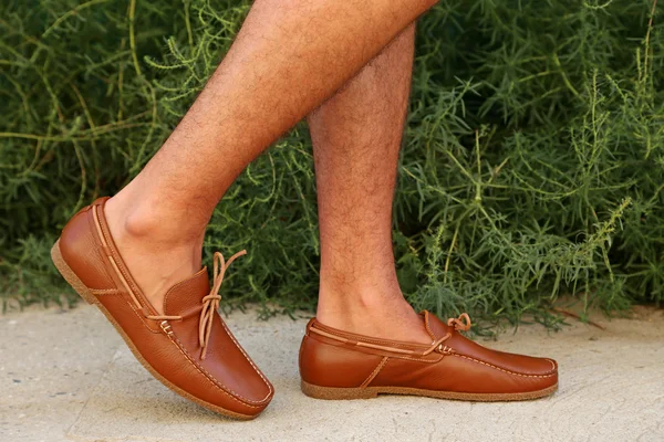 Sapatos castanhos mocassins — Fotografia de Stock