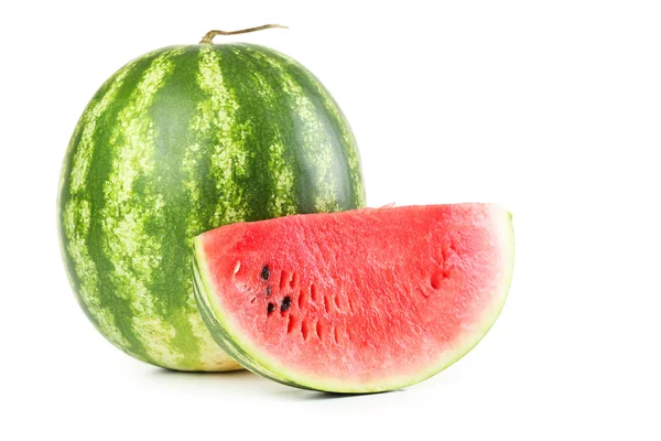 Smakrik vattenmelon på vit bakgrund — Stockfoto