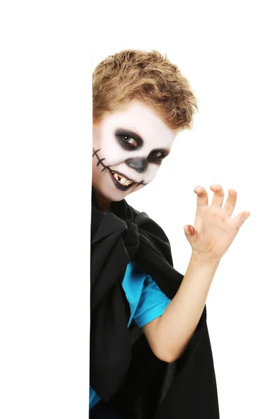 Niño en traje de halloween sobre fondo blanco — Foto de Stock