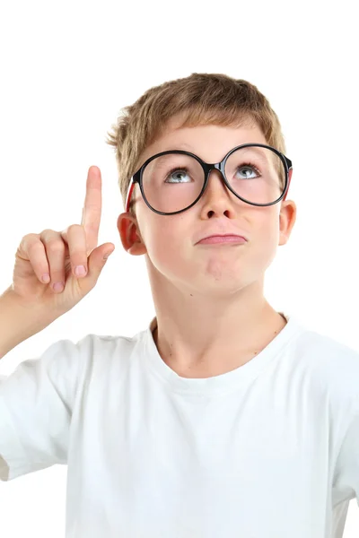 Маленький хлопчик з окулярами — стокове фото