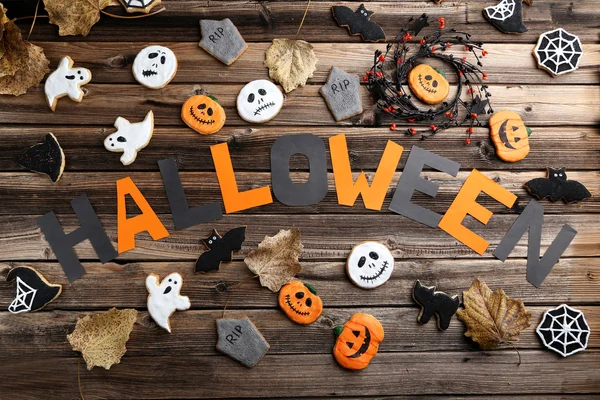 Biscotti freschi di pan di zenzero di Halloween — Foto Stock