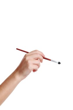 Makyaj için fırça ile el