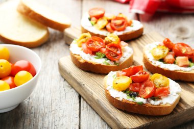 lezzetli taze bruschetta domates ile