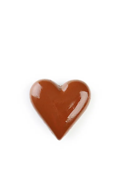 Čokoládové srdce izolované — Stock fotografie