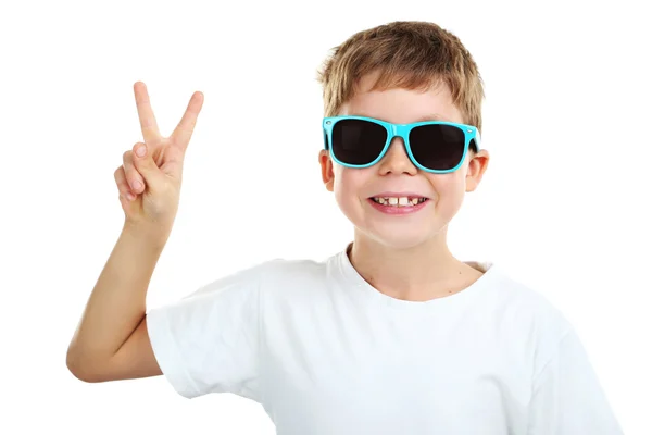 Liten pojke med solglasögon — Stockfoto