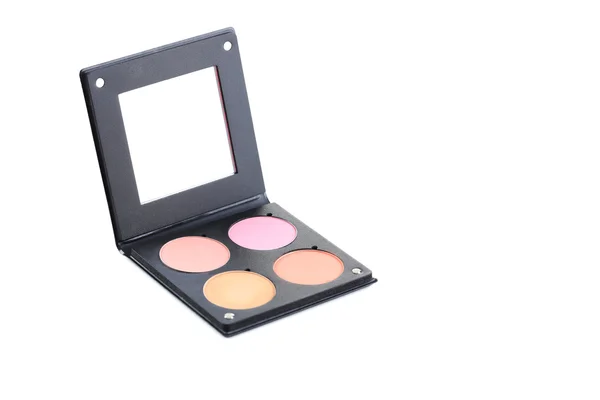 Blusher de maquillage avec miroir isolé — Photo