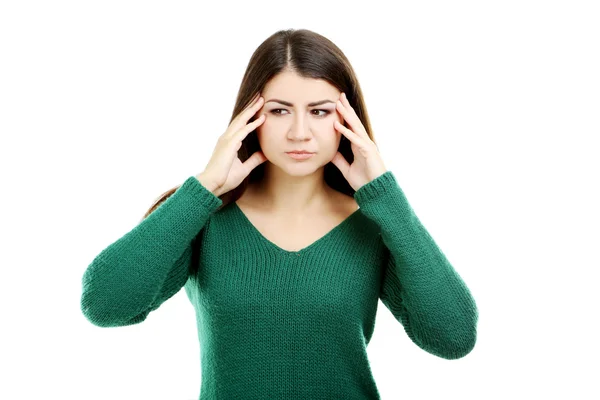 Chica enferma con dolor de cabeza — Foto de Stock