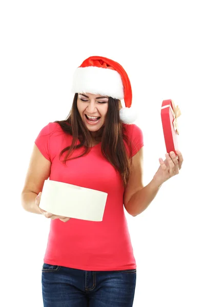 Fille de Noël avec cadeau — Photo