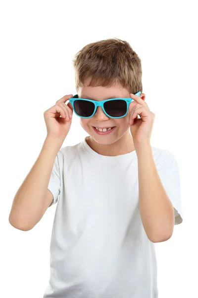 Portrait of happy little boy with sunglasses — Stock Photo, Image